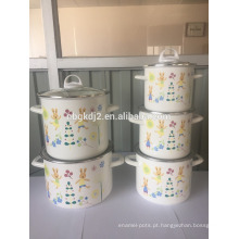 Preço razoável de alta qualidade fábrica de panelas de esmalte 5 pcs esmalte conjunto de panela alta